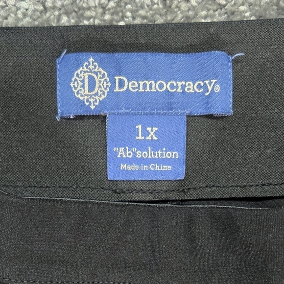 Democracy Ab Solution Black Pull On Ponte Boot Cut Pants Pockets Tummy Control - Picture 7 of 10